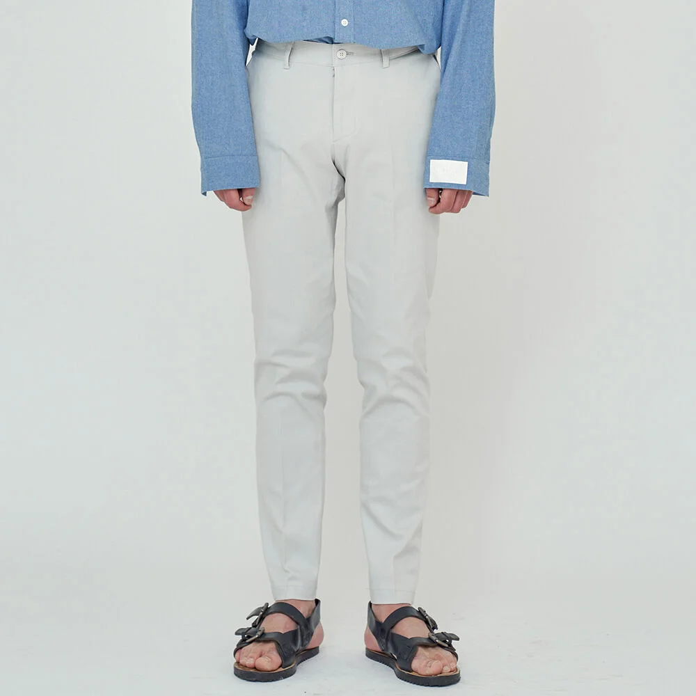 STRAIGHT FIT BANDING SLACKS IVORY