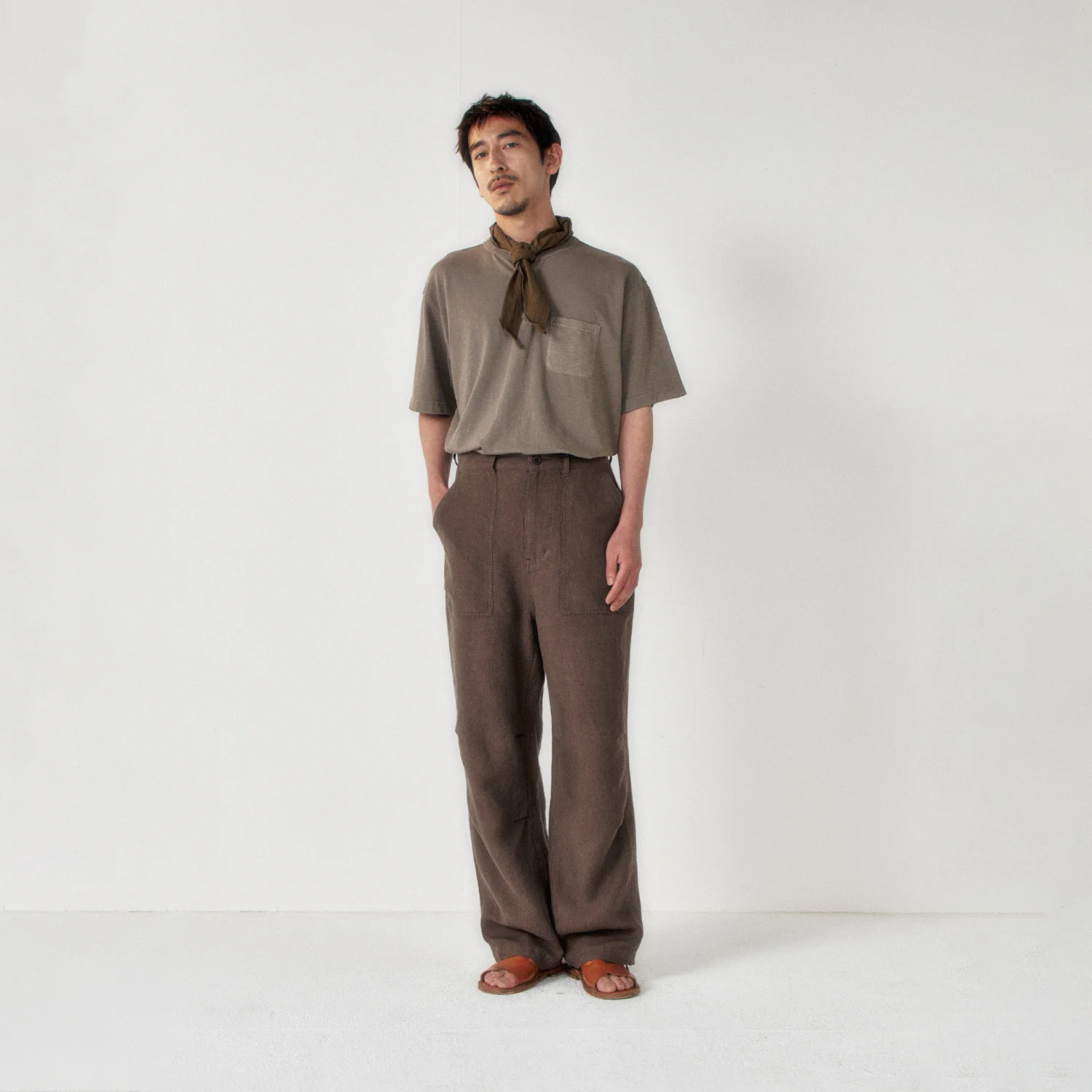 Linen Parachute Pants_Wood