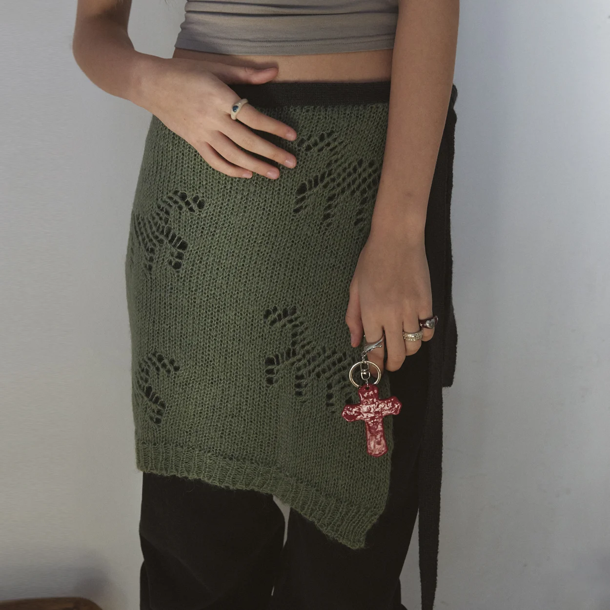 epona layered skirt-khaki