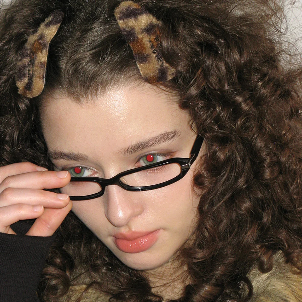 FLUFFY LEOPARD HAIR CLIP SET_BROWN