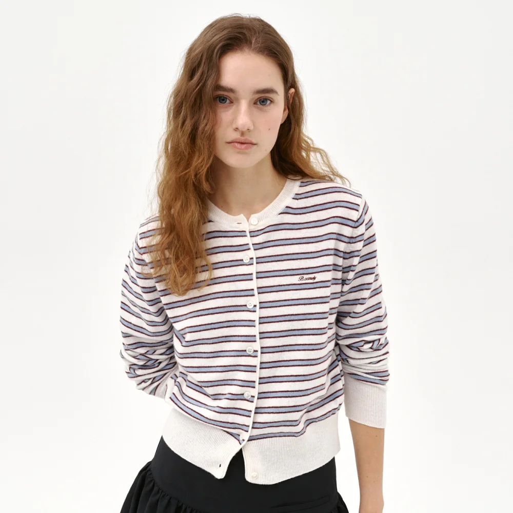 Sophie Stripe Cardigan_ivory