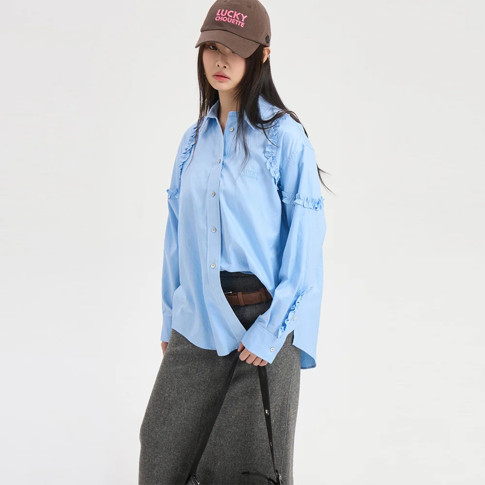 Frill Detail Shirt Blouse (light blue) LFSAS26100BUL