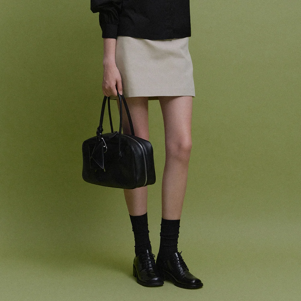 Diene Cotton Mini Skirt (Beige)