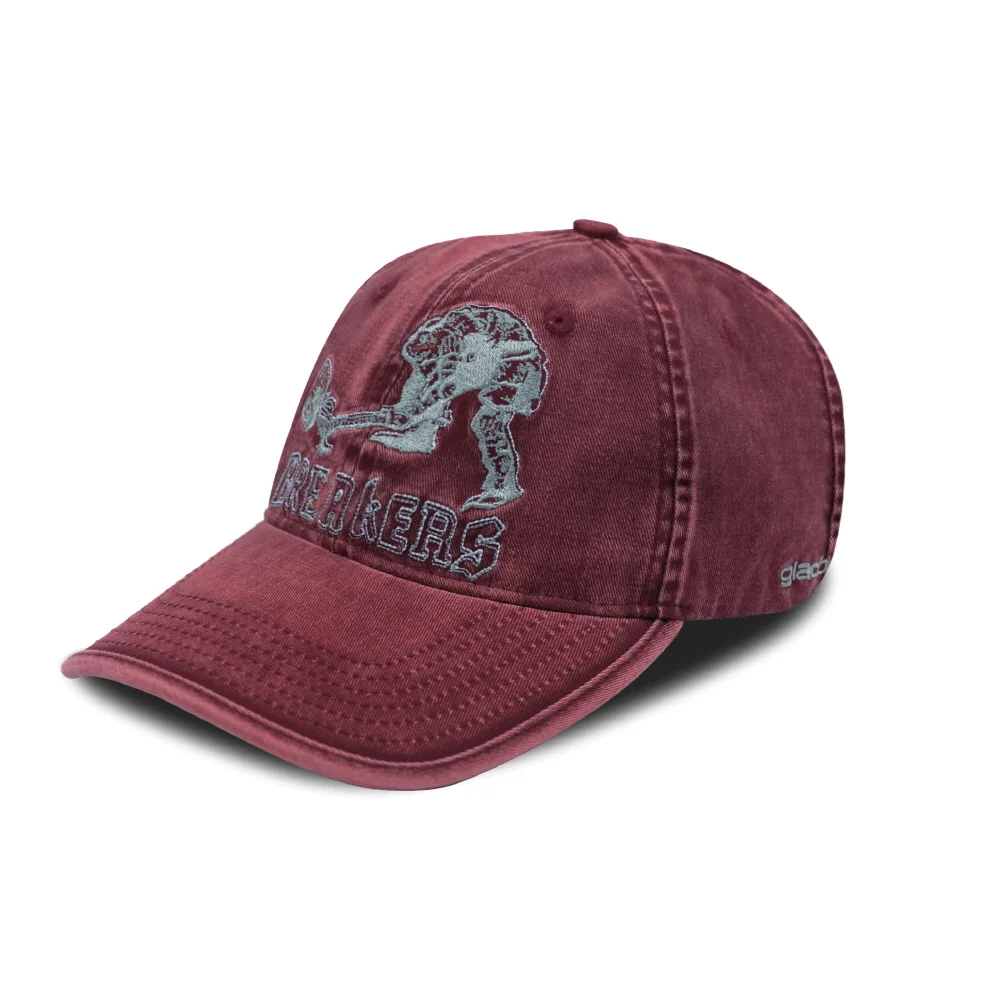 GC054 Breakers 6拼接 水洗 棒球帽 (BURGUNDY)
