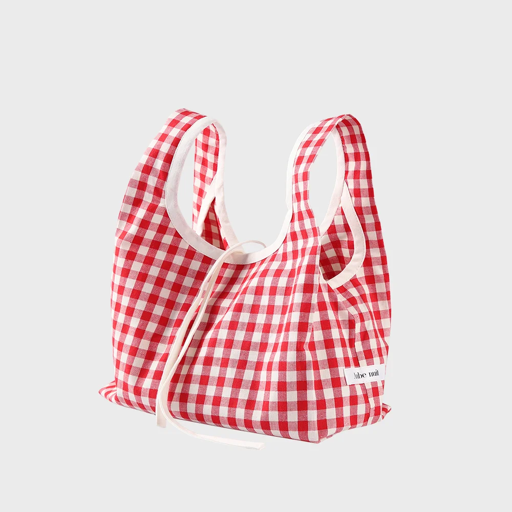 Obnuit 格紋 Bongdal Bag_紅色