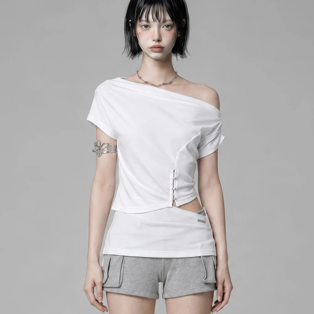 Cut-Out Open Short Sleeve (White)
