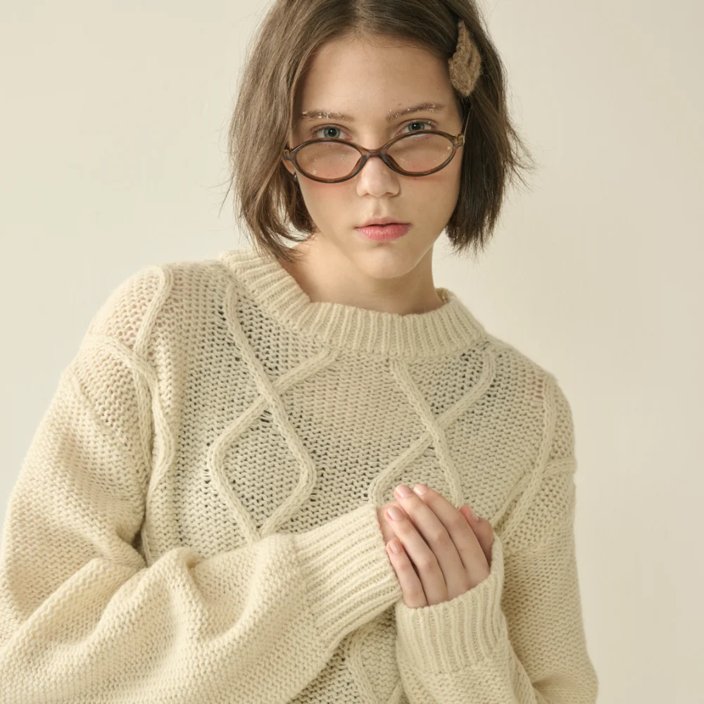 Mohair Fisherman Sweater_Cream_W