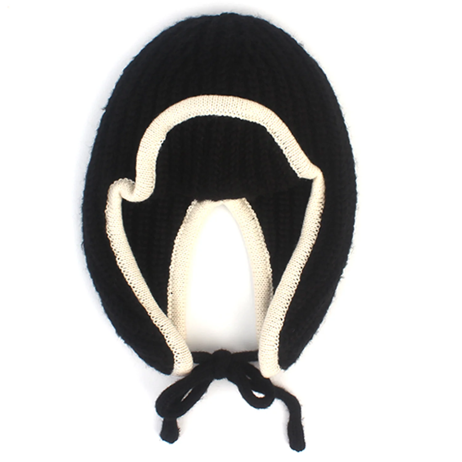 Edge Knit Black Aviator Hat 針織帽