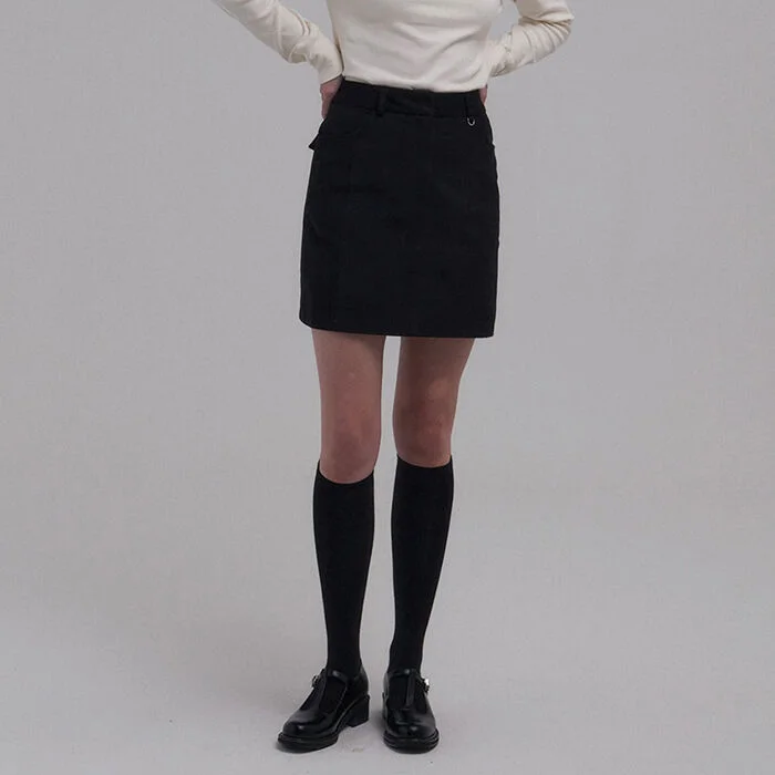 Cotton Peach Mini Skirt(Brown, Black)
