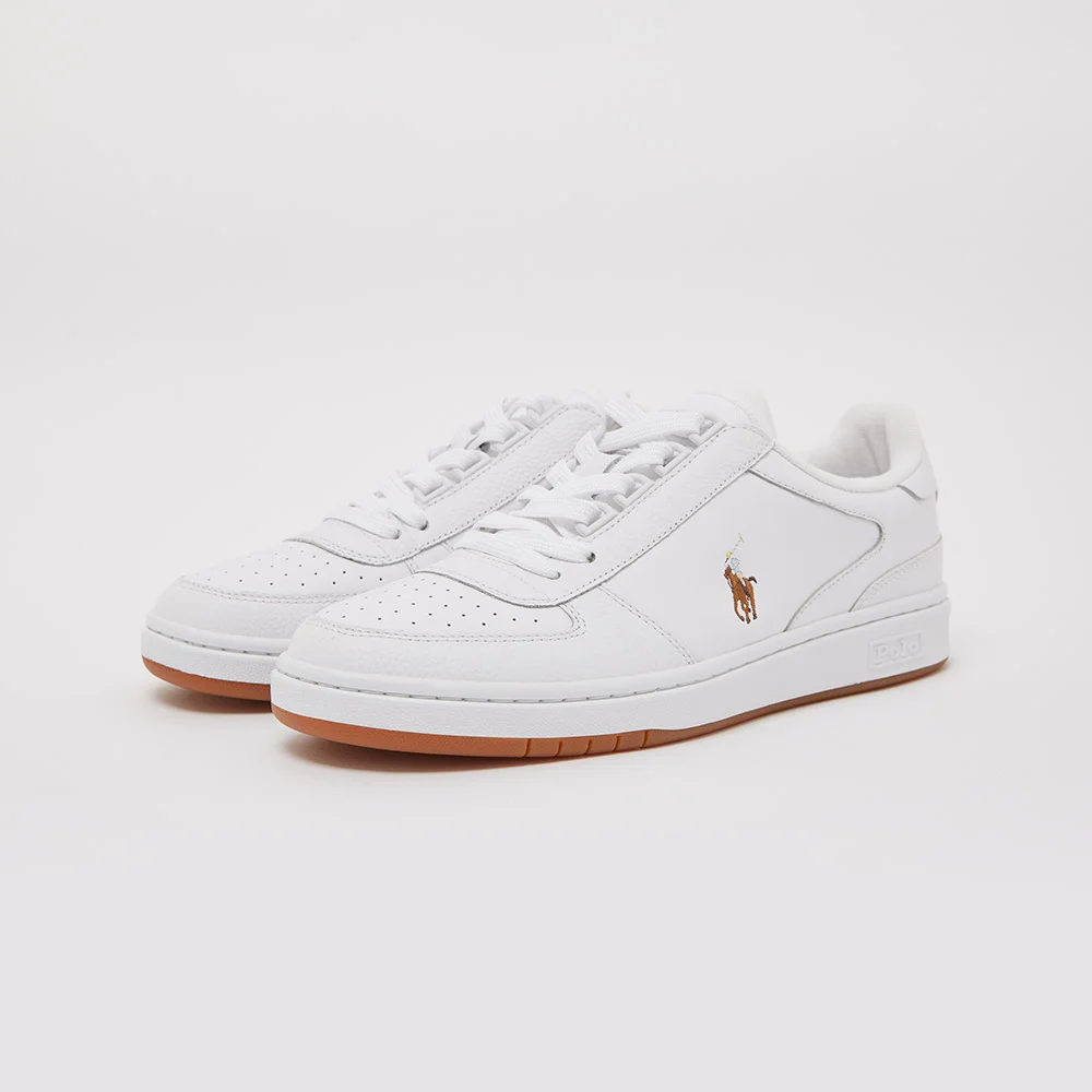 Polo 大褸 皮革 低筒 上衣 運動鞋 (WHITE)