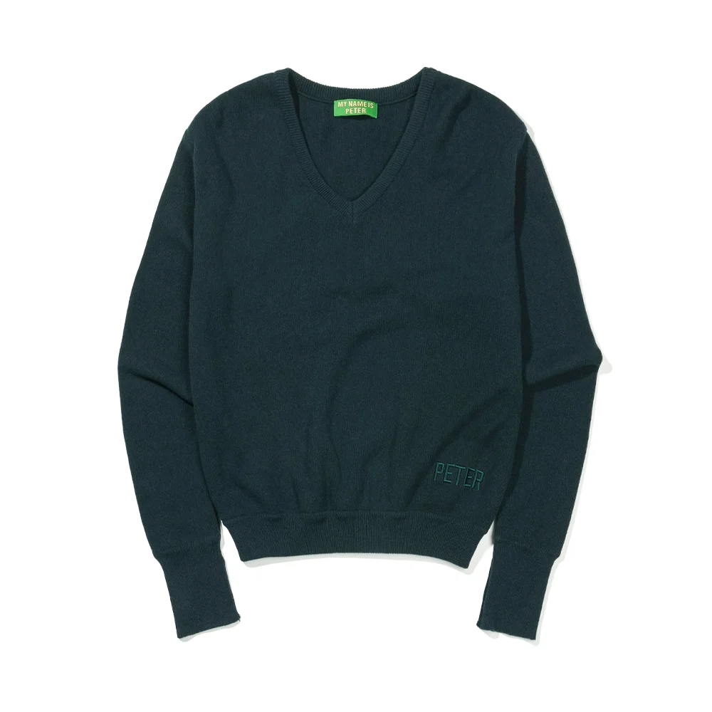 (W) PETER V-NECK KNIT - GREEN