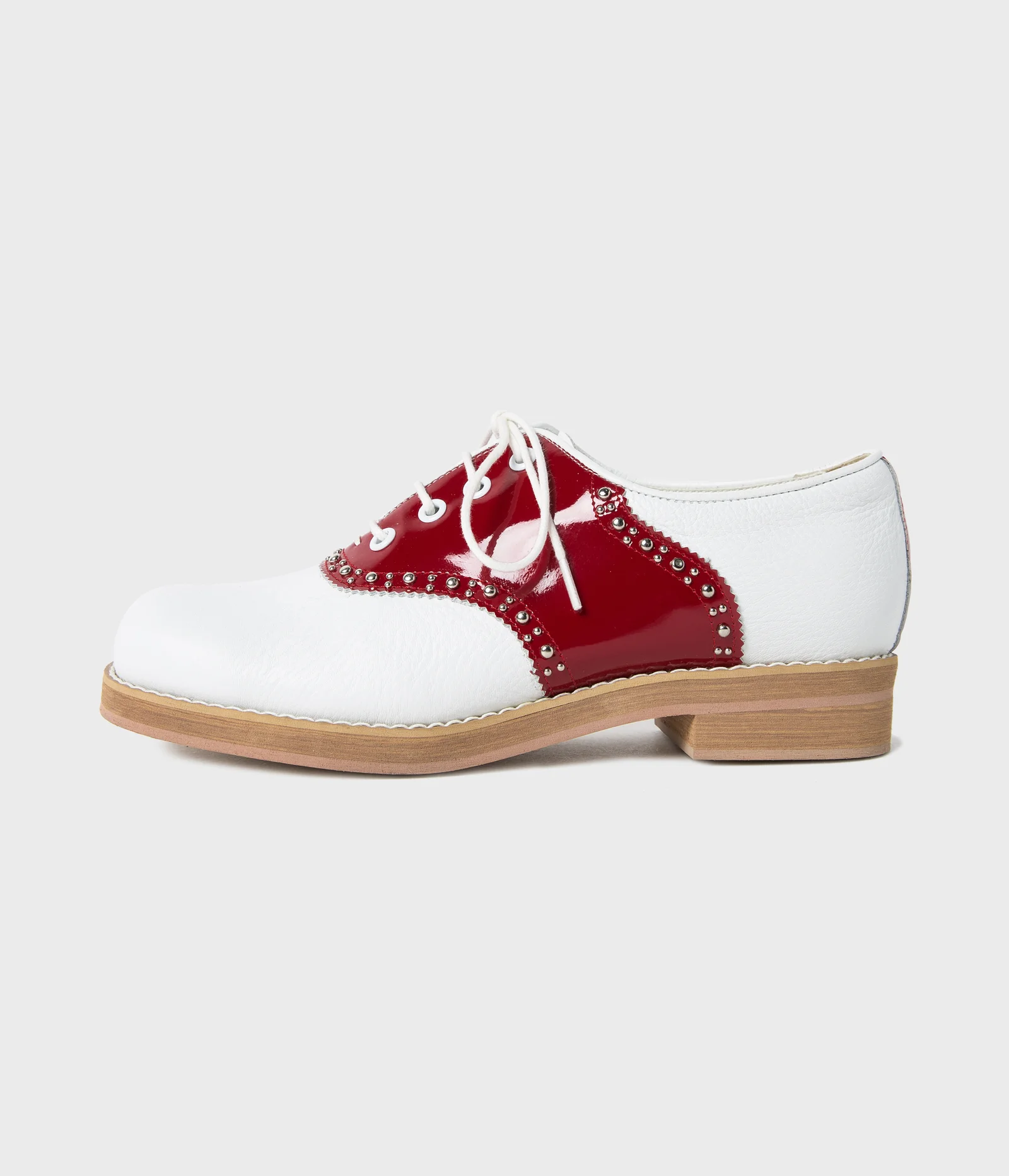 Saddle shoes 點綴 馬鞍鞋- 紅配 白色