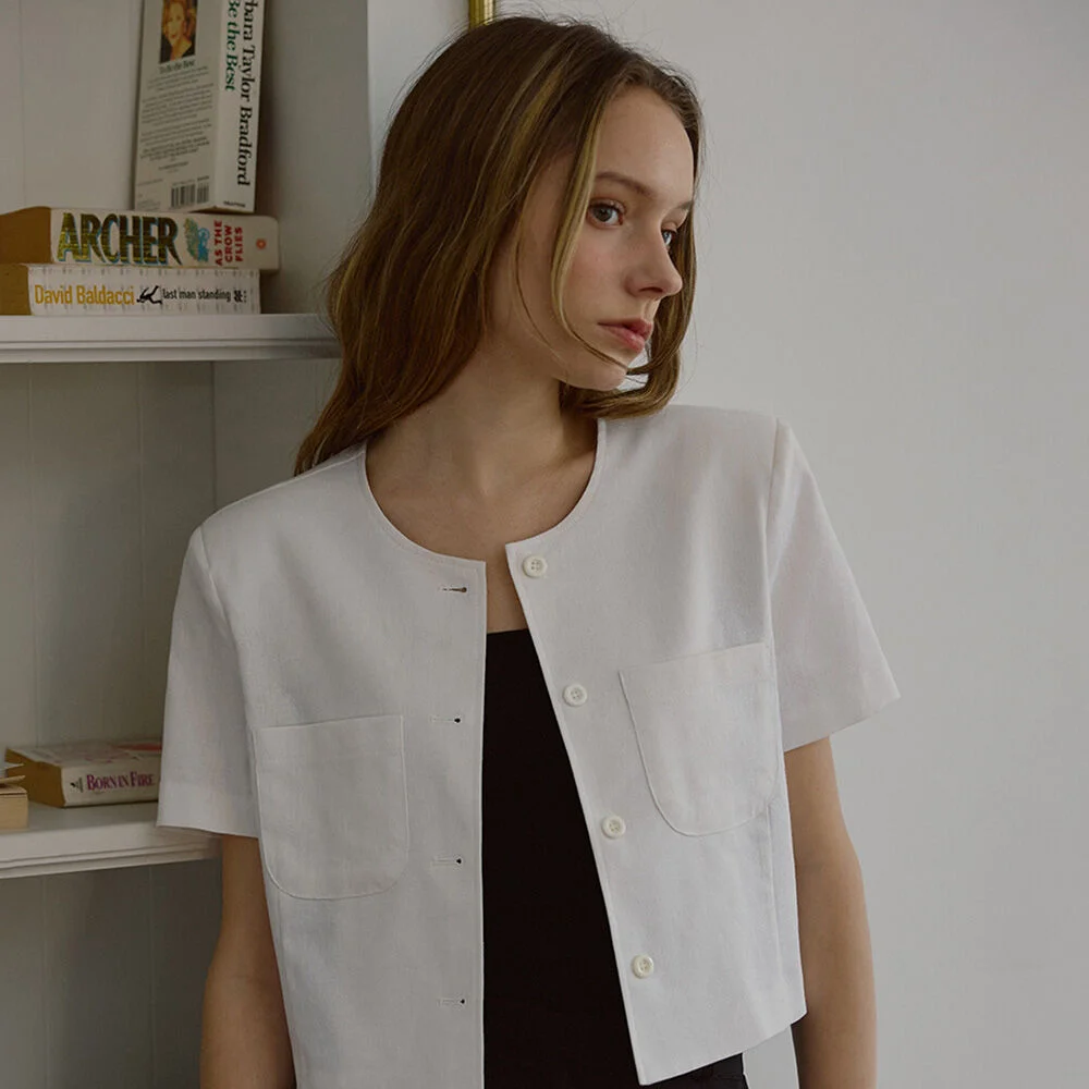 Linen Half Sleeve Jacket