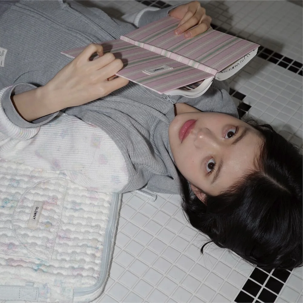 CONTRAST DREAMY WAFFLE HOODIE (GRAY)