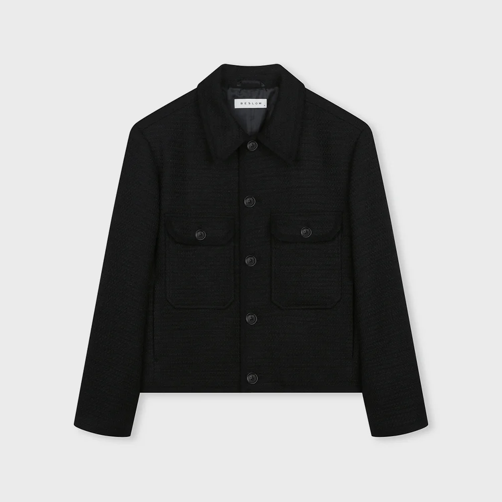 TWEED SHORT JACKET BLACK