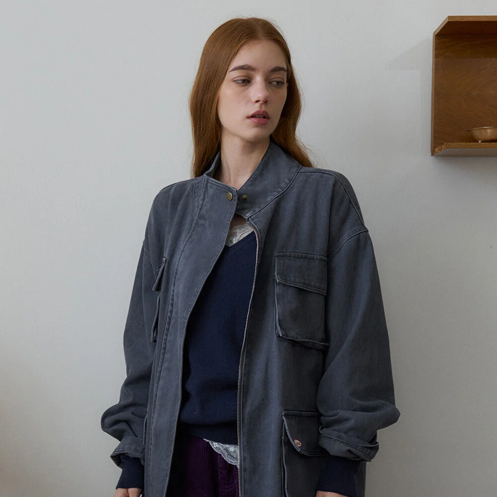 TARVE VINTAGE WASHED FIELD JACKET 2COL_GRAY