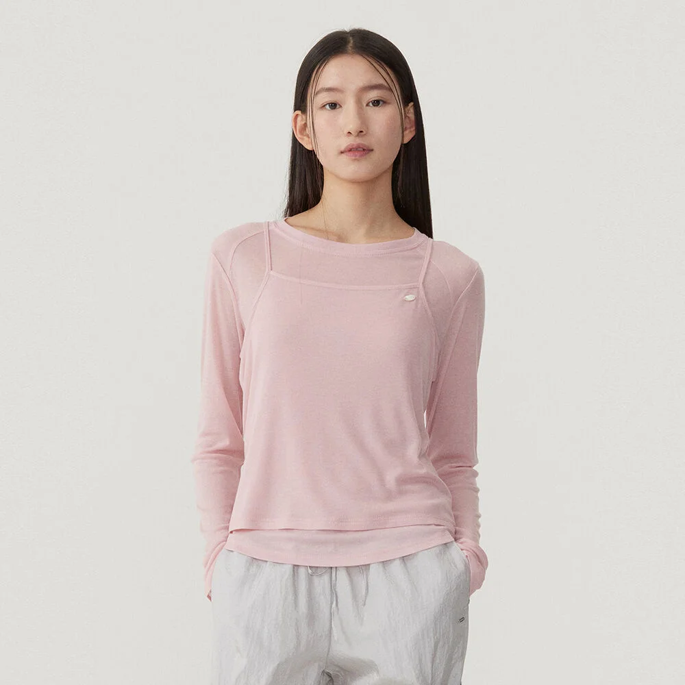 女裝 透視 層次 長袖 Light Pink