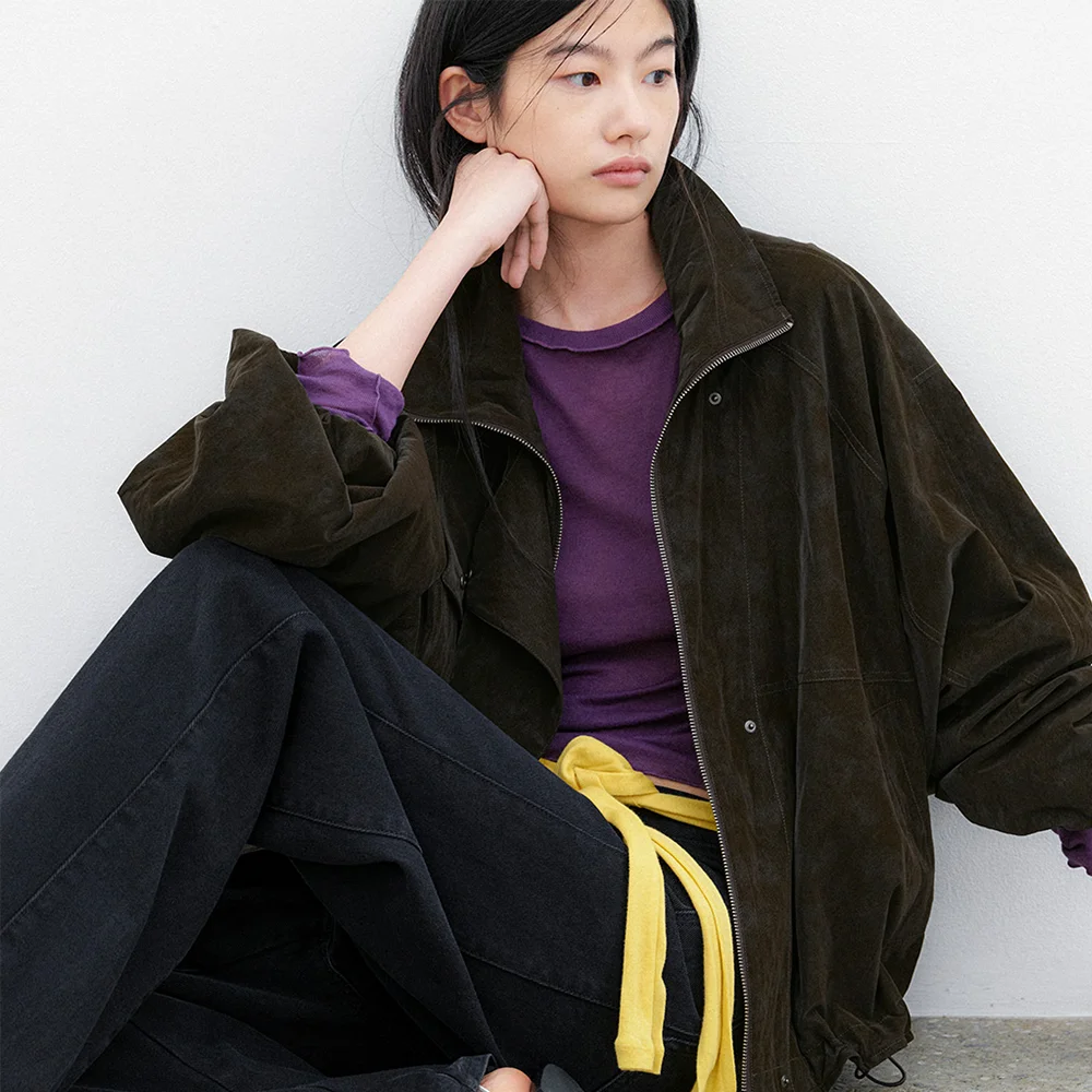 (JP-611)DOUBLE PLACKET ZIP-UP BLOUSON JUMPER