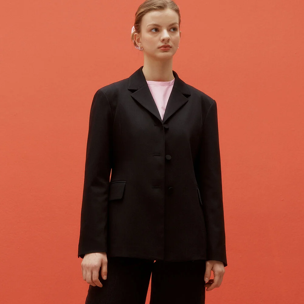 Three button single jacket - Black