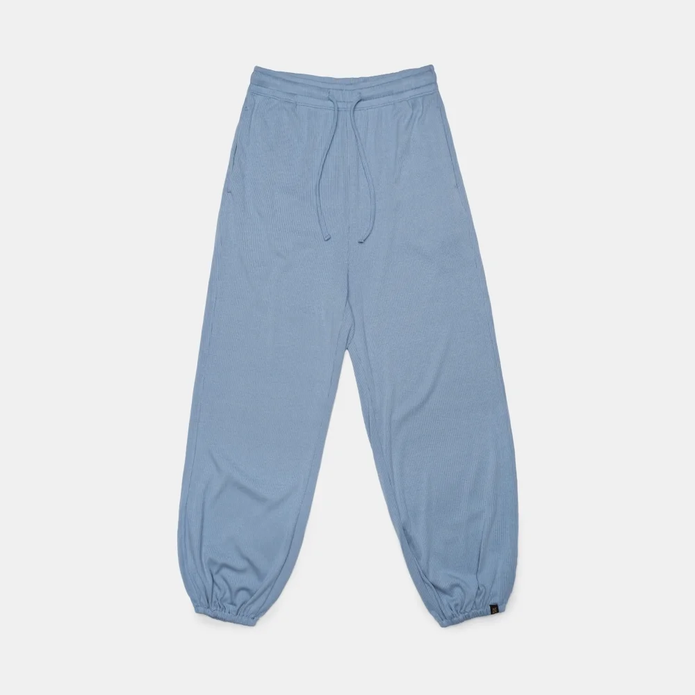 MODAL RELAXED RIB PANTS - VINTAGE BLUE