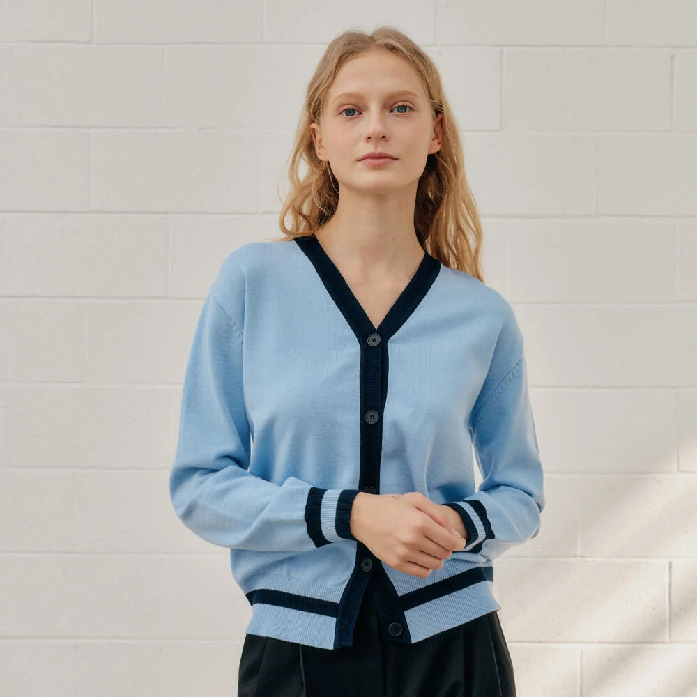 COLOR CARDIGAN_SKY BLUE NAVY