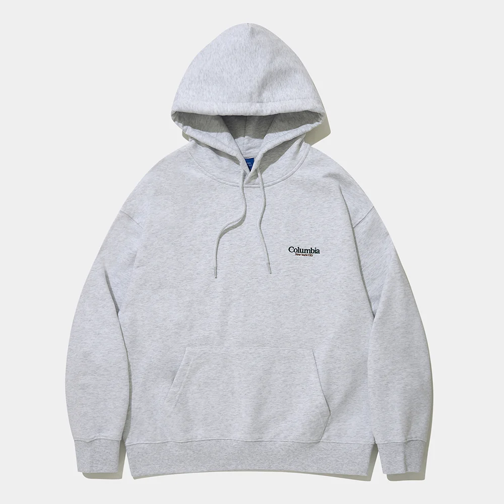 NYC EMB TERRY HOODIE_LIGHT MELANGE GRAY