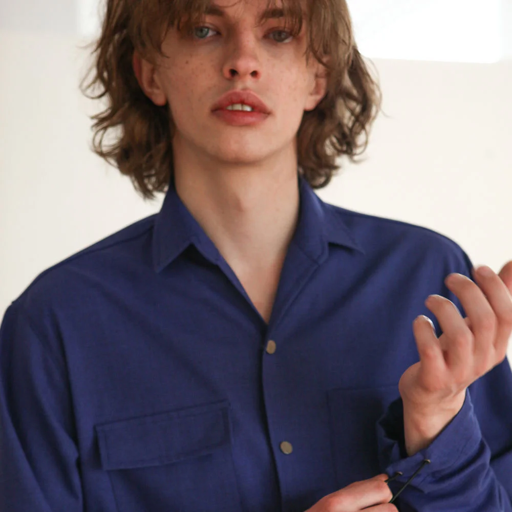 OVERSIZED STRING SHIRTS JACKET NAVY