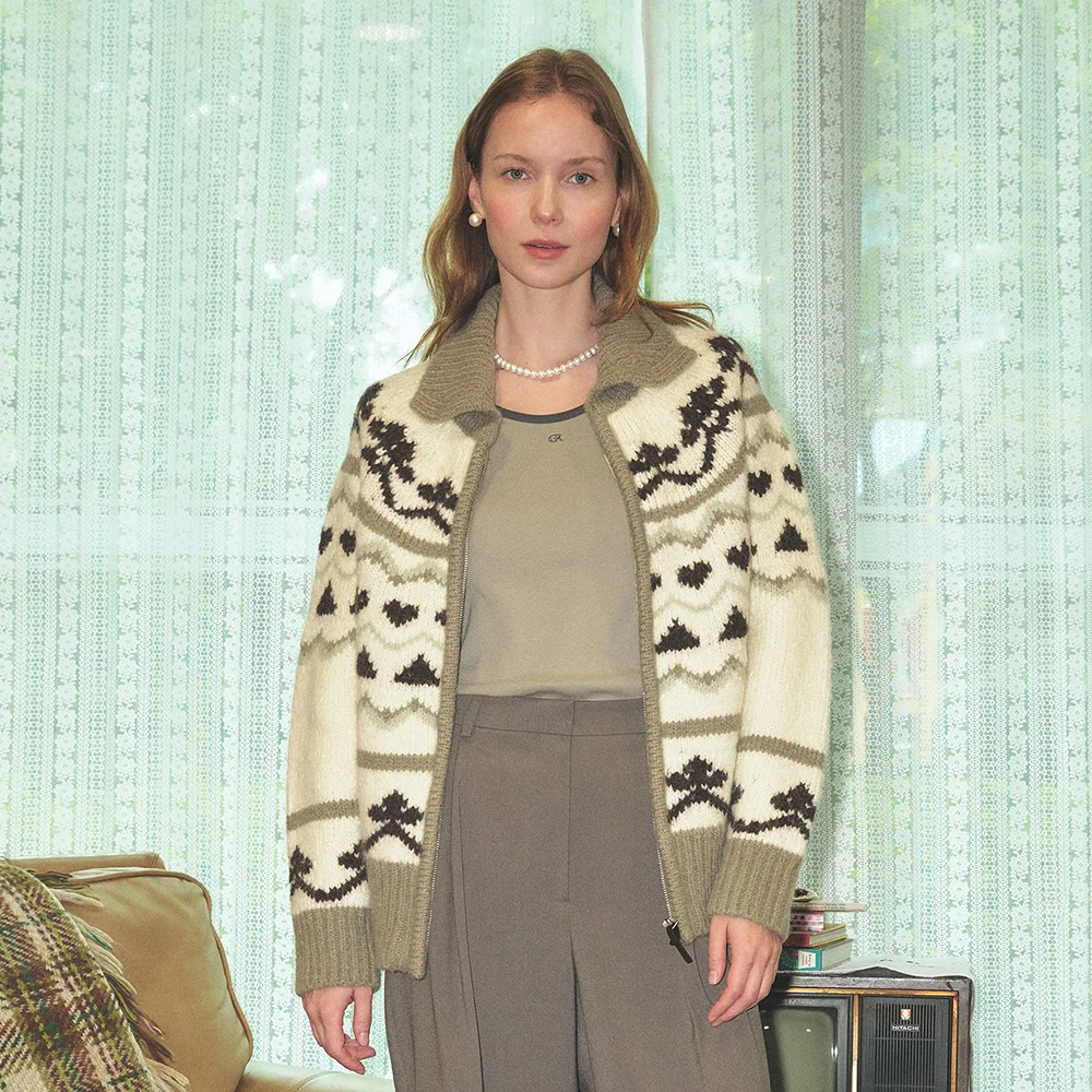 NORDIC KNIT ZIP-UP (IVORY)