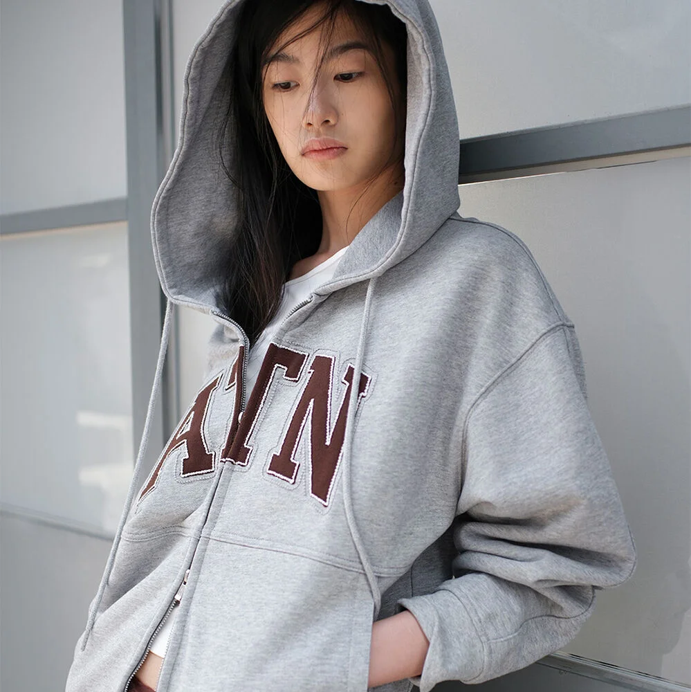 (HD-001)ATN COLOR CONTRAST APPLIQUE HOOD JUMPER