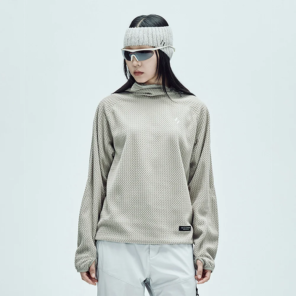 Calora Fleece Hooded Pullover Beige