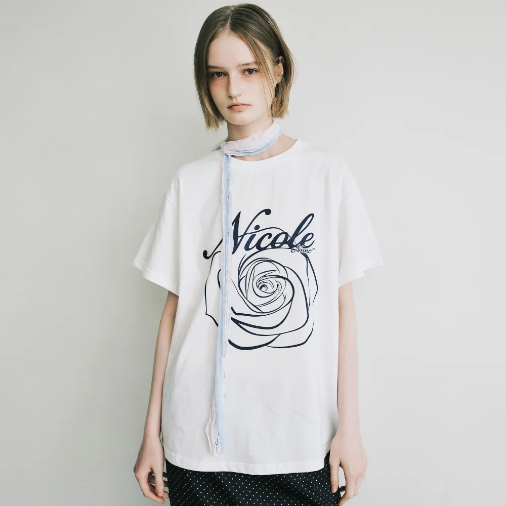 NICOLE ROSE SLEEVE TOP_CREAM NAVY