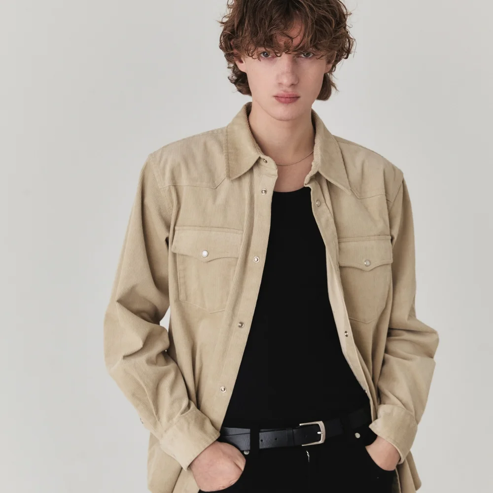 Western Corduroy Shirt_Cream