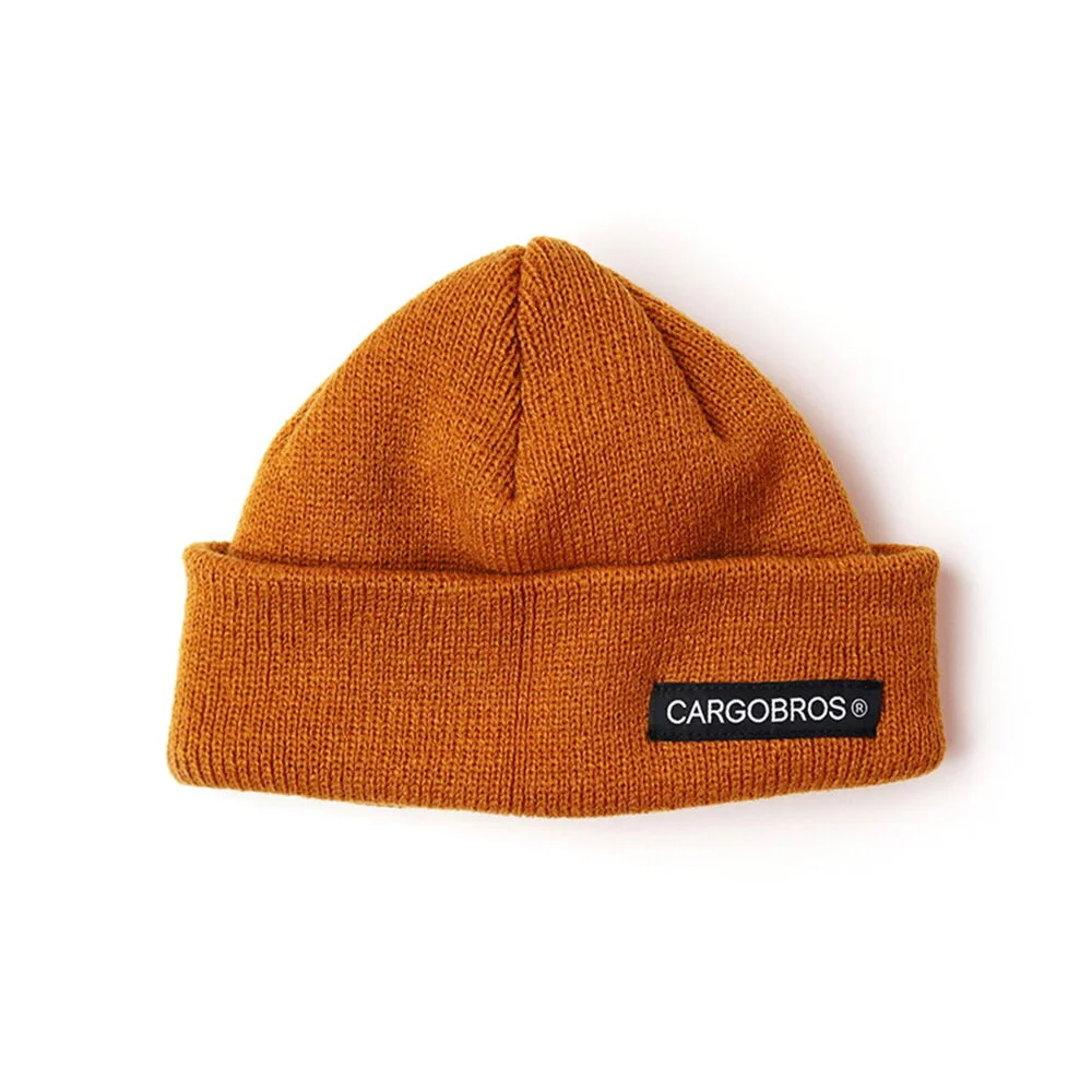 CB LOGO SHORT BEANIE (BROWN)
