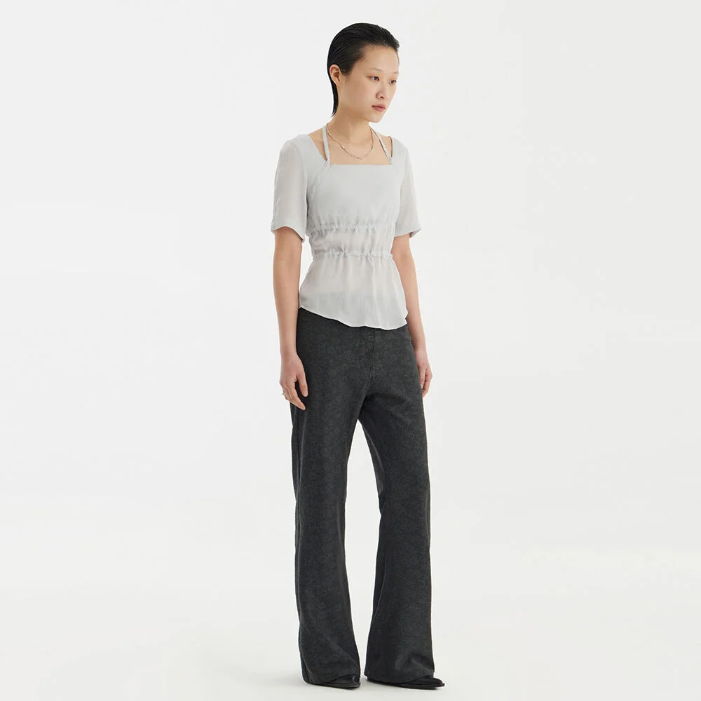 Multi Strap Blouse - Light Grey