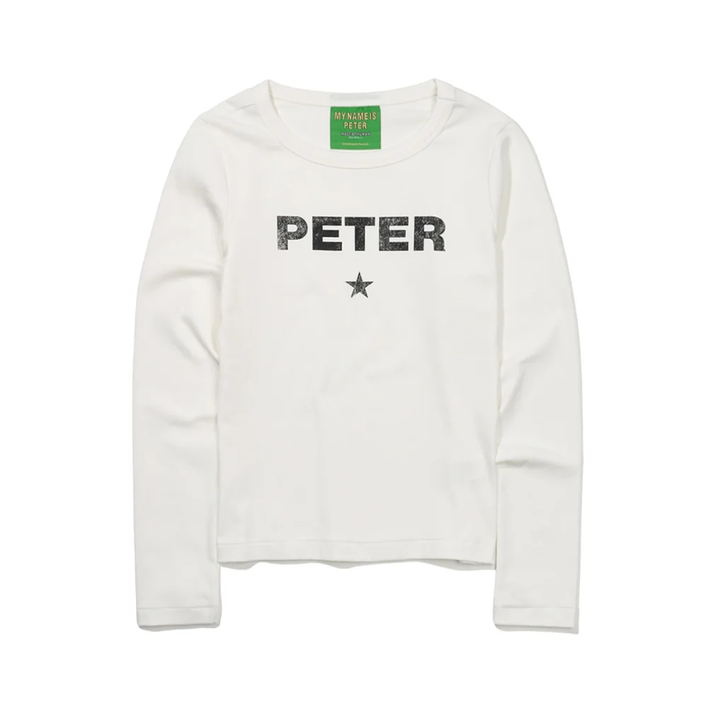 (W) PETER STAR LONG SLEEVE T-SHIRT - WHITE
