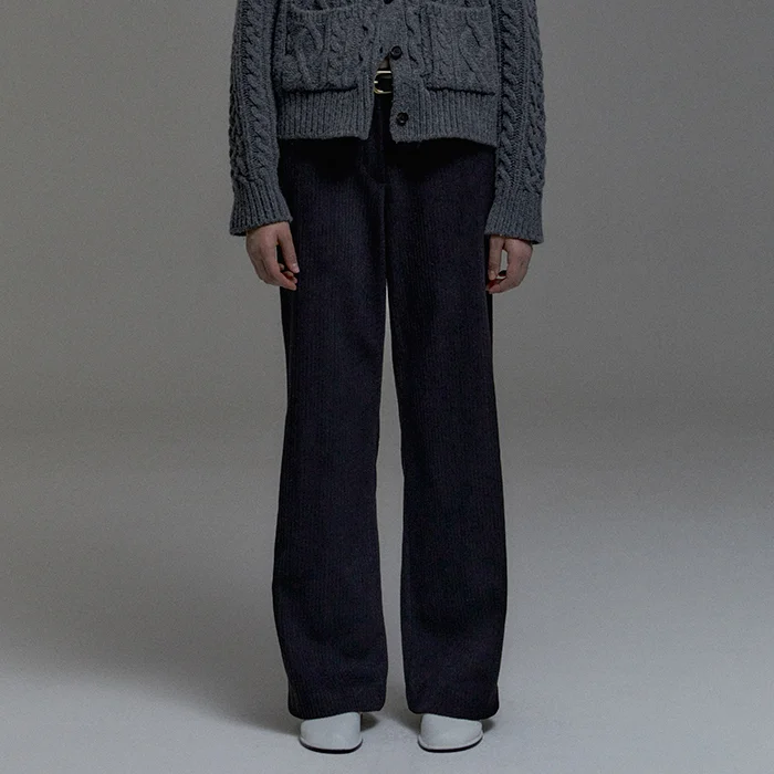 Corduroy Wide Pants(Black)