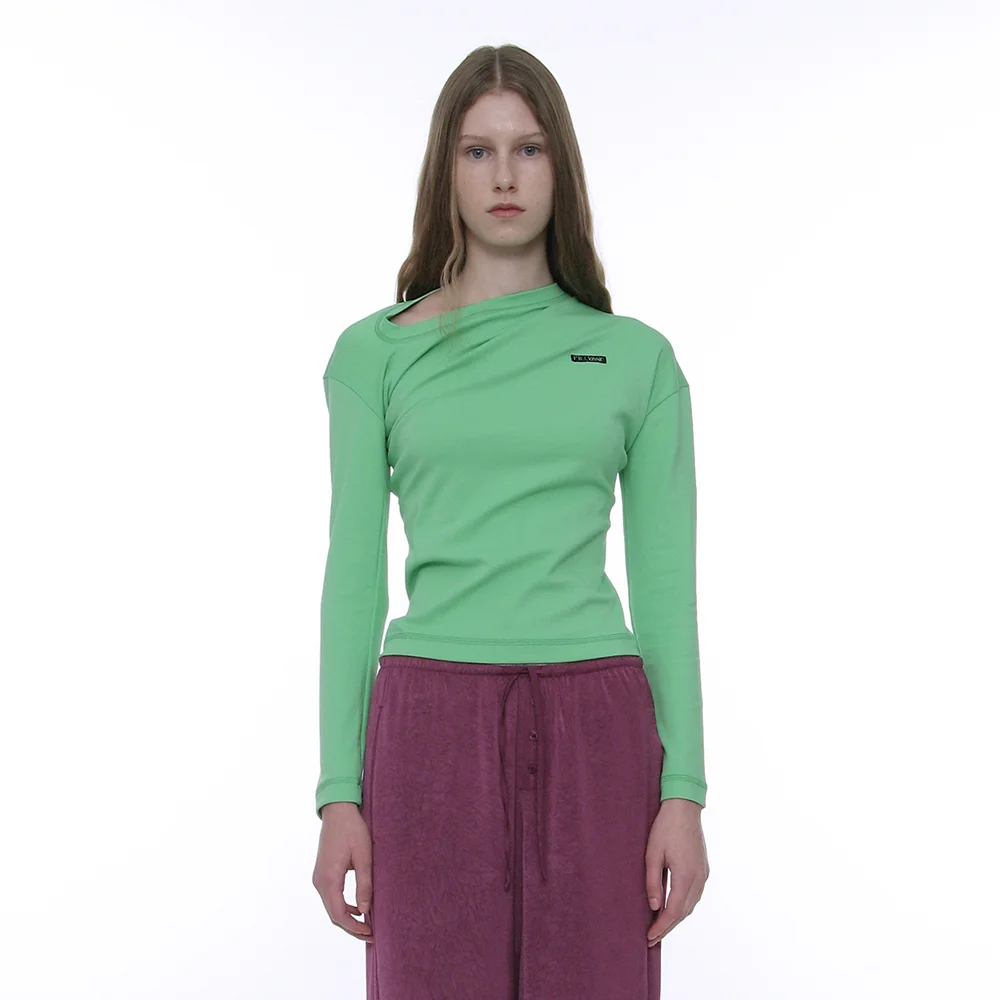 PWC TWIST LONG SLEEVE TEE_NEON GREEN