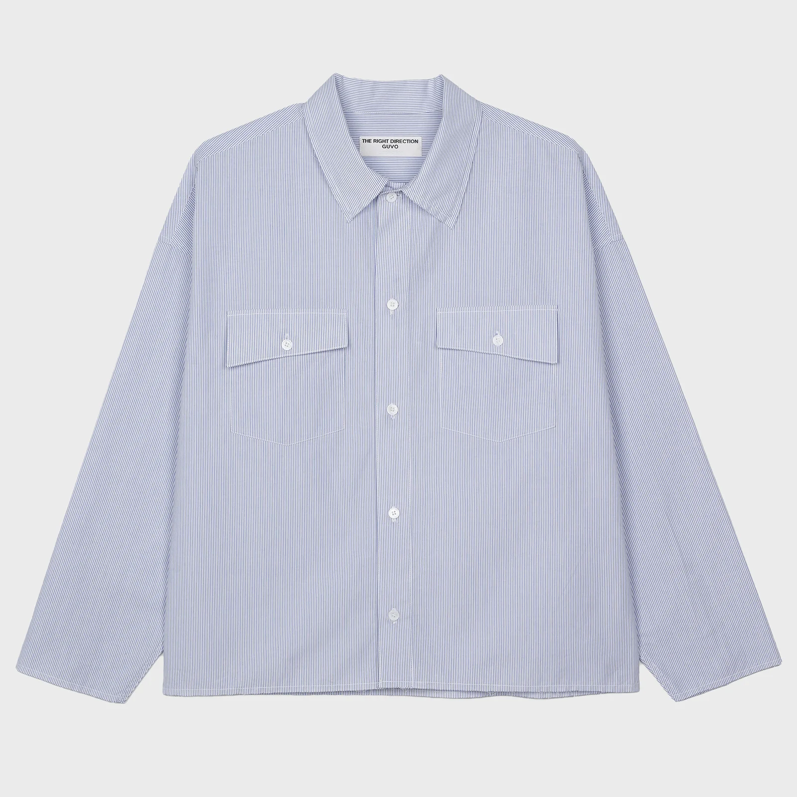 Cut-off stripe Shirts, sky-blue