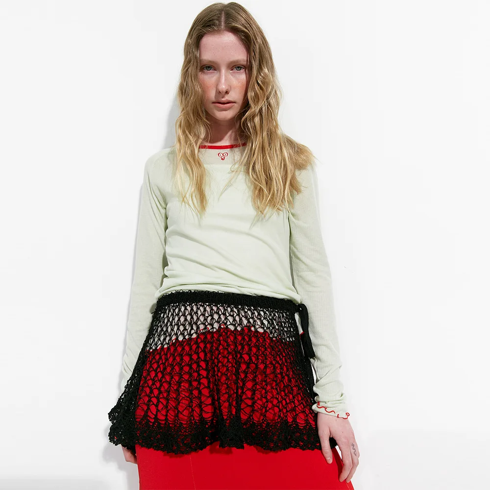 Sheer Layered Cool Skirt (Black)