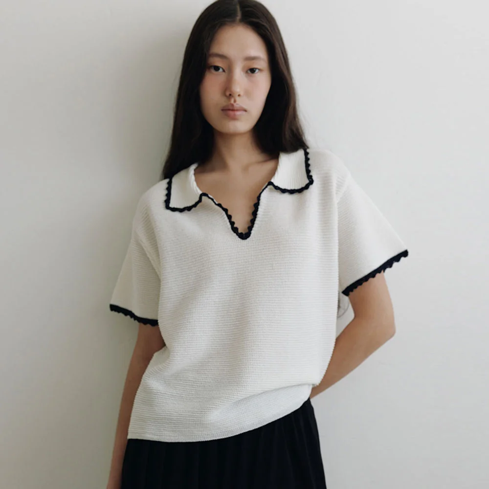 Open Collar Knit(Ivory)