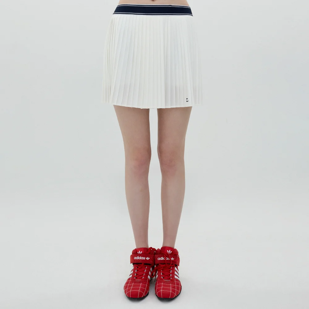 Sporty Pleated Skirt (White)