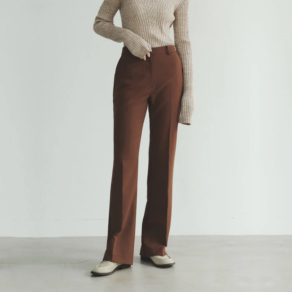 Sleek Trapez Fit Slacks cherry wood