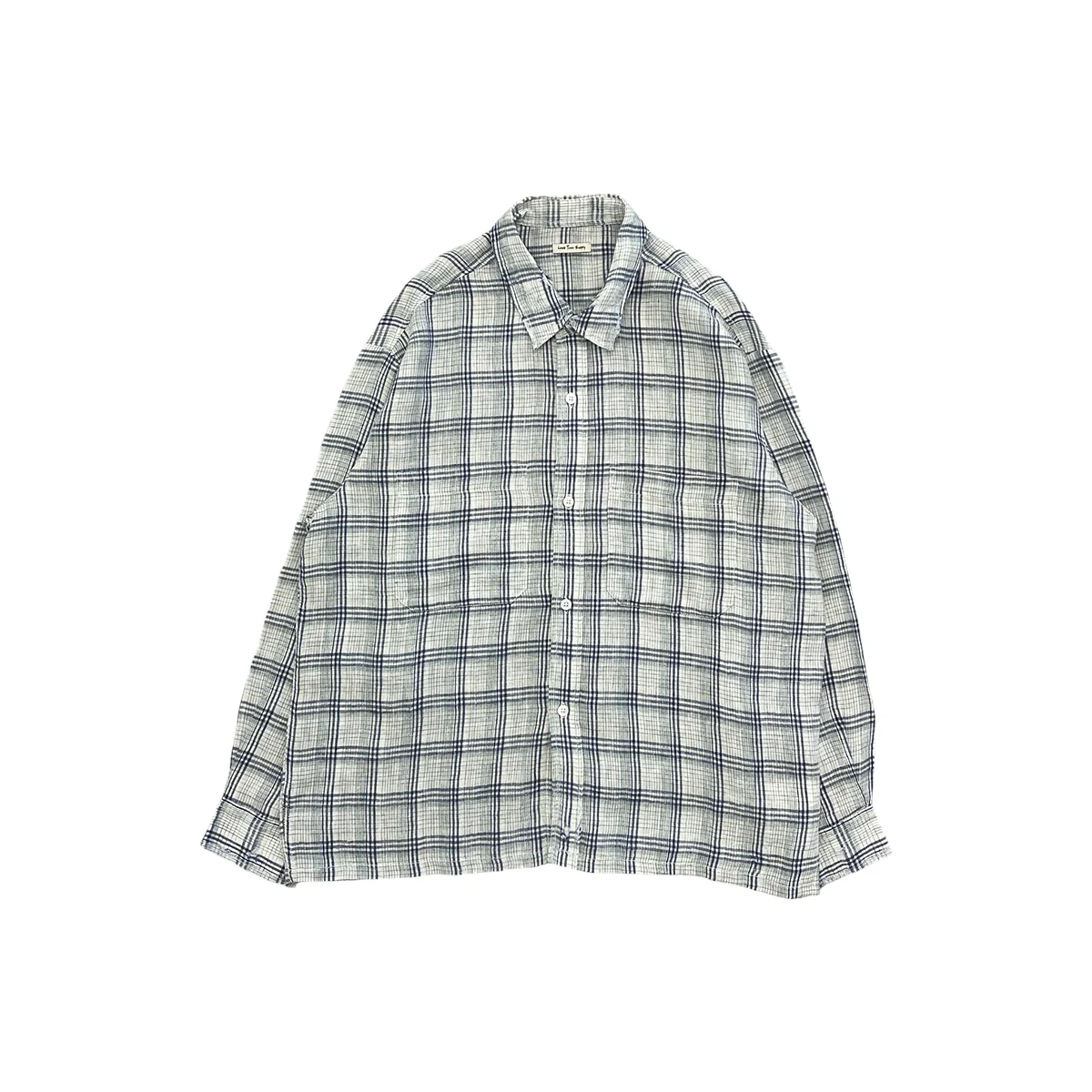 Distressed Check Shirt White