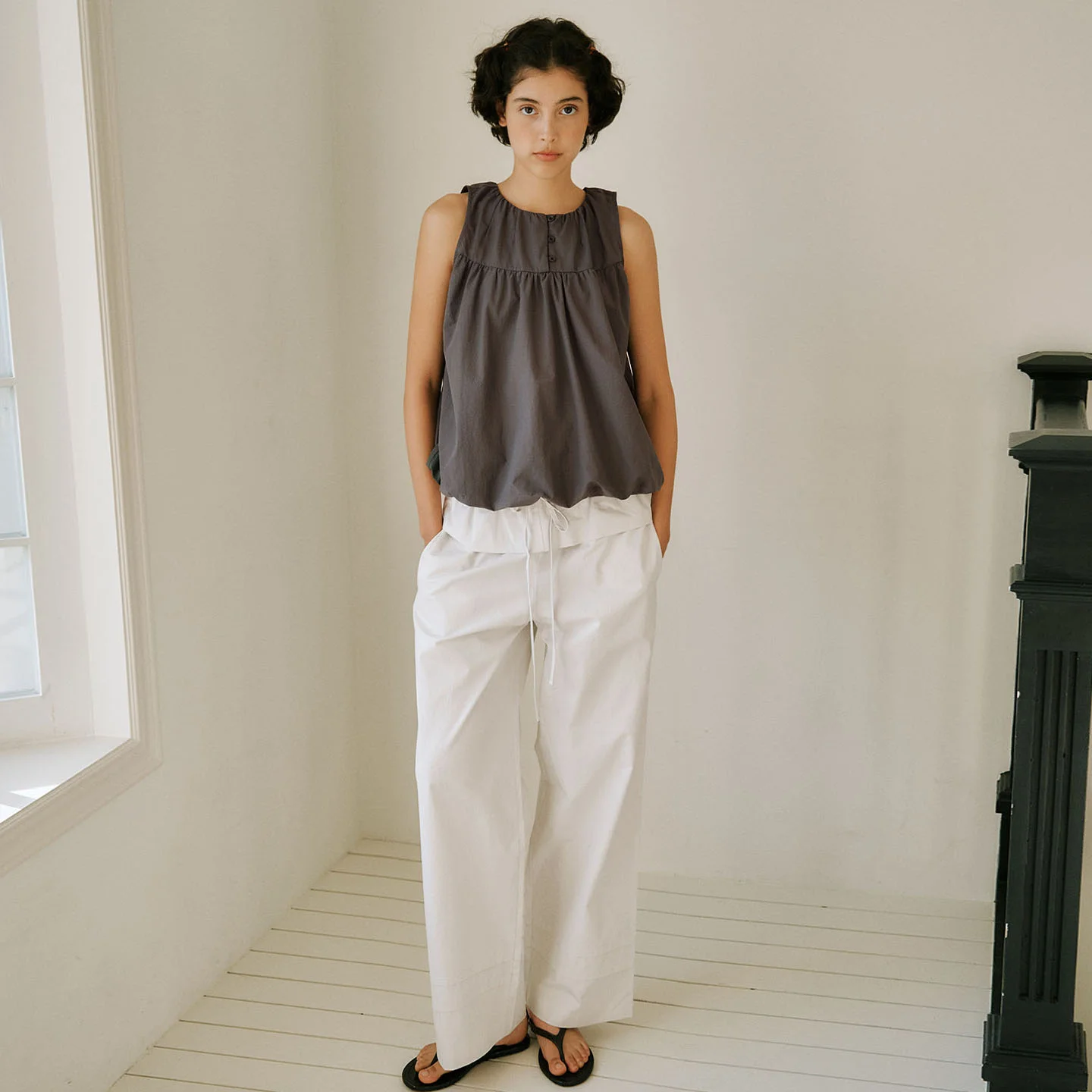 COTTON FRILL PANTS