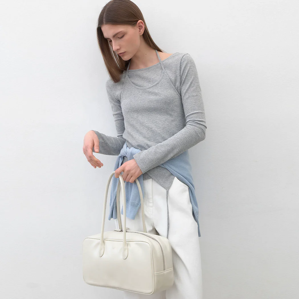 HAZEL HALTER LAYERED TEE(T-6990)_2Colors