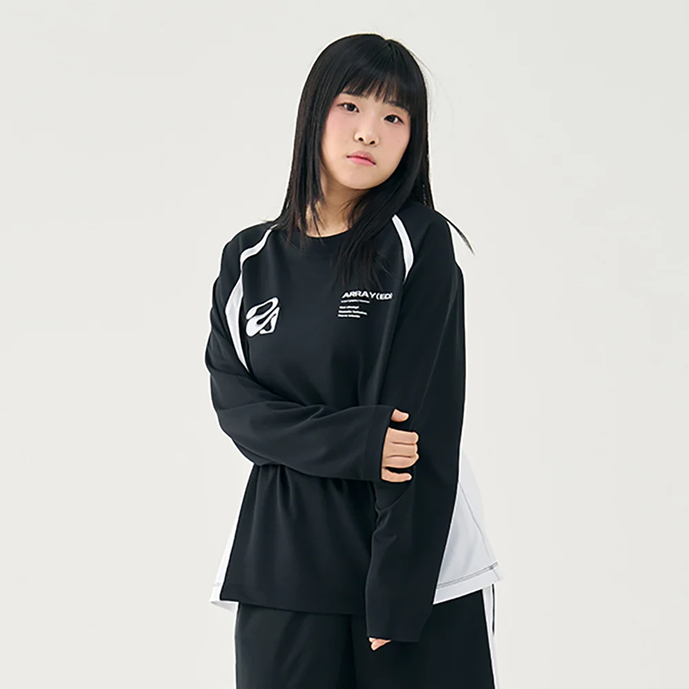 Flat back mesh raglan long sleeve t-shirts