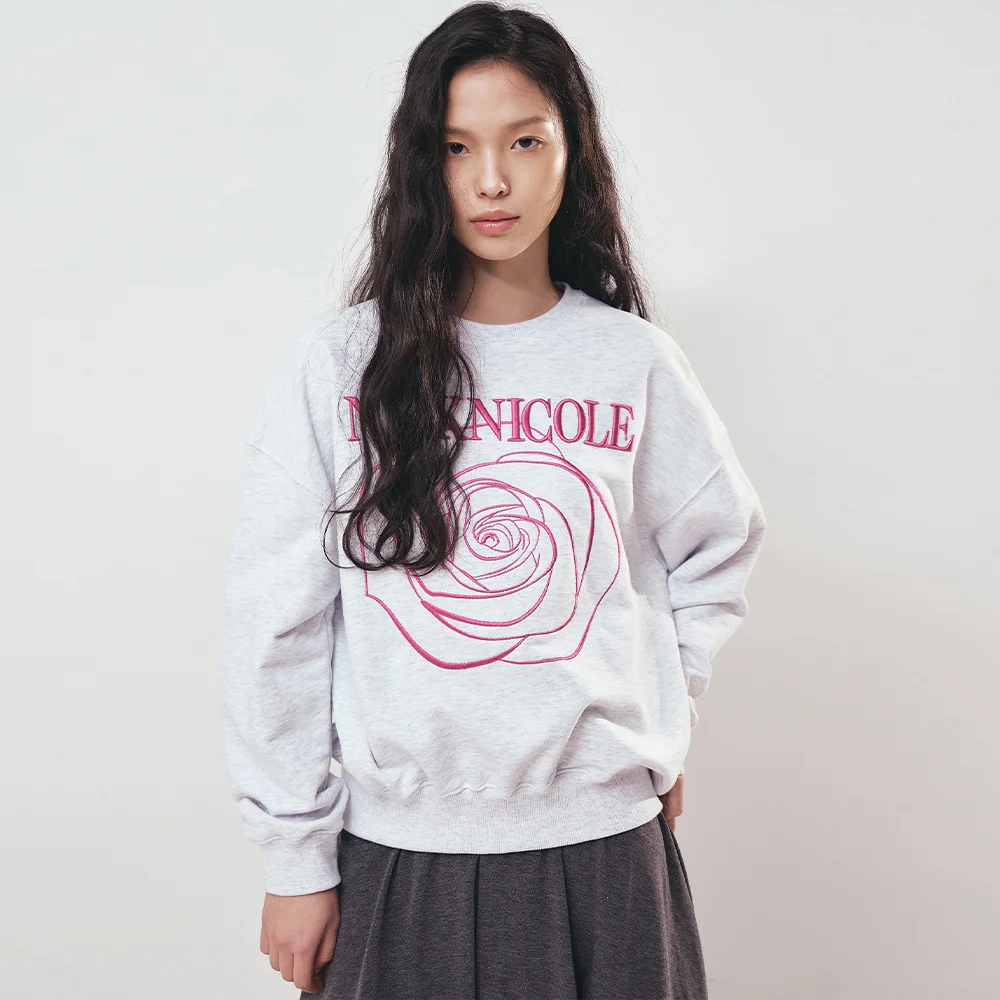 VOLUME NICOLE ROSE SWEATSHIRT_MELANGE PINK