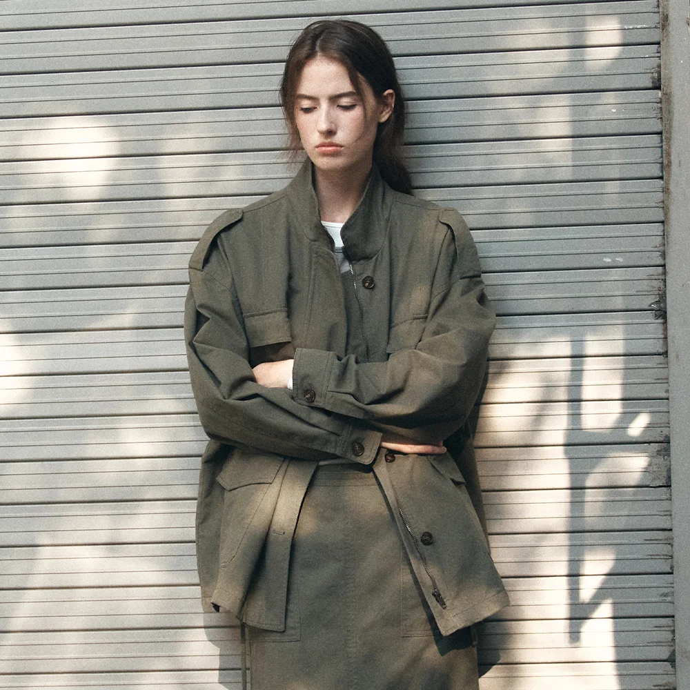 High-neck field jumper _Khaki