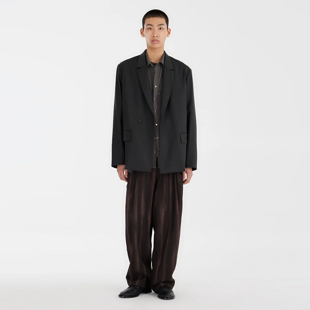 Structured Wide Pants - Brown
