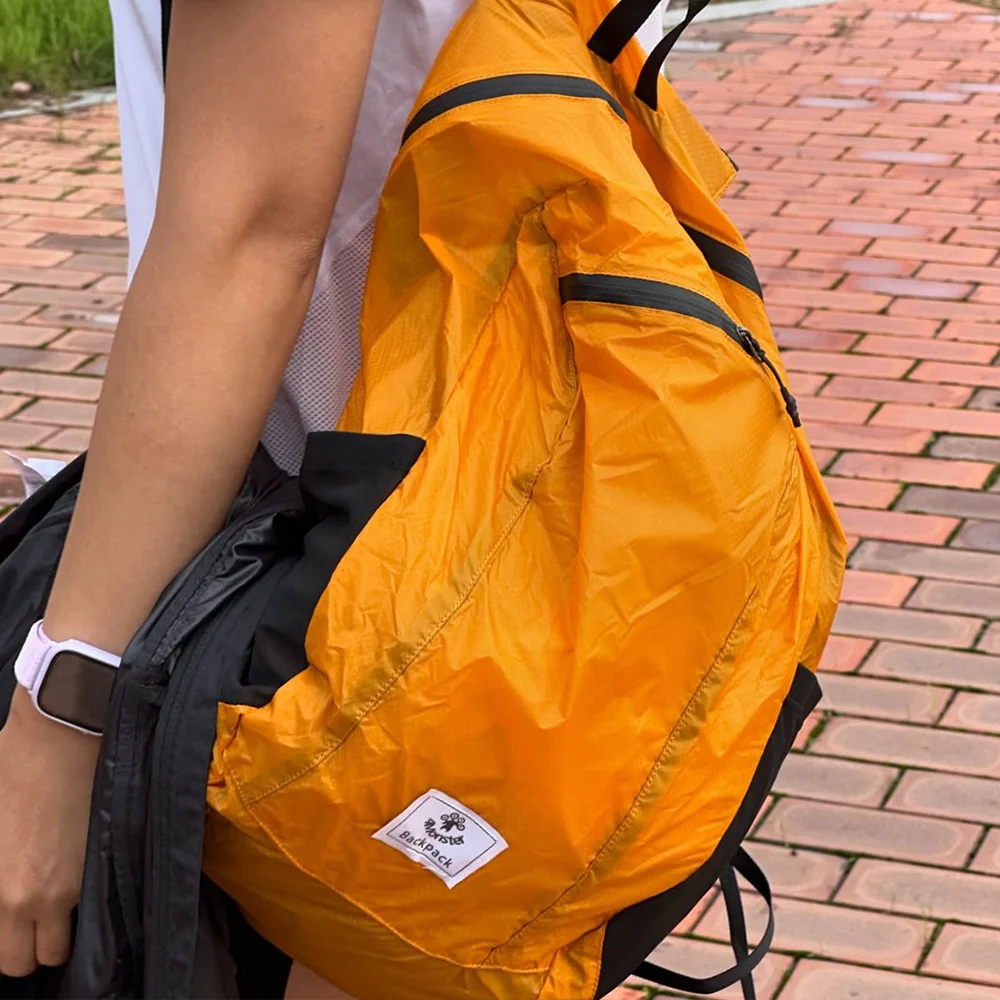 超輕量 Compact 口袋 翻摺 背包 日常 休閒 袋 24L - 橙色
